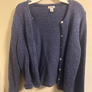 L.L Bean Blue Cotton Cardigan